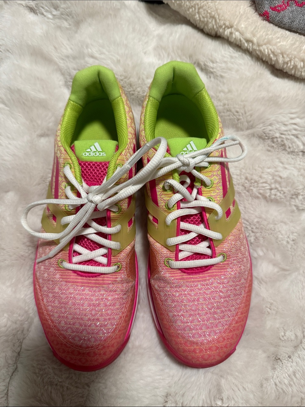Adidas women’s  Pink and Lime Tennis shoes